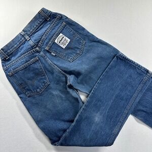 Vintage 80s Levi's White Label Jeans Sz 7 High Rise Straight Two Horses Patch